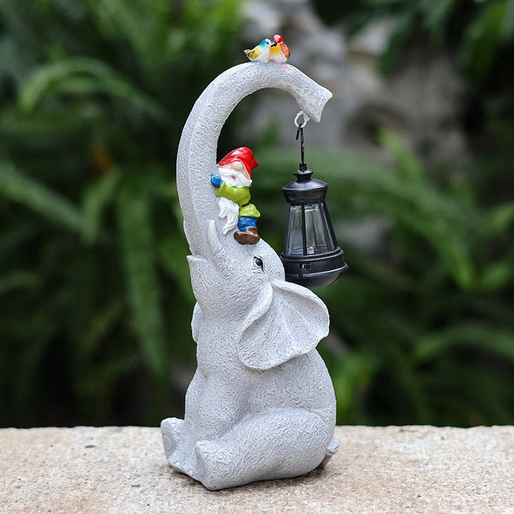 Contemporary Creative Solar Waterproof Elephant Genie Bird Resin LED Outdoor Landscape Light For Garden | Kalsten