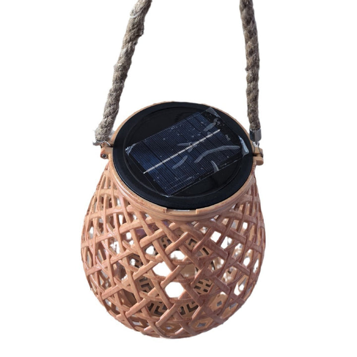 Traditional Chinese Solar Waterproof Oval Round Hollow Mesh ABS LED Outdoor Landscape Light For Garden | Kalsten