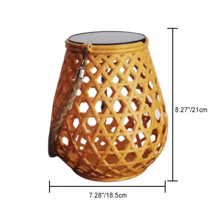 Traditional Chinese Solar Waterproof Oval Round Hollow Mesh ABS LED Outdoor Landscape Light For Garden | Kalsten
