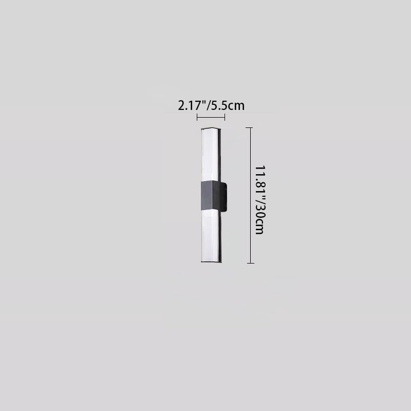 Modern Minimalist Waterproof Rectangle Long Aluminum PC Outdoor Wall Sconce Lamp For Garden | Kalsten