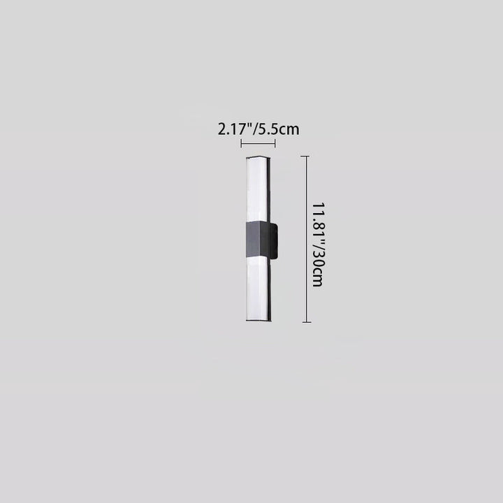 Modern Minimalist Waterproof Rectangle Long Aluminum PC Outdoor Wall Sconce Lamp For Garden | Kalsten