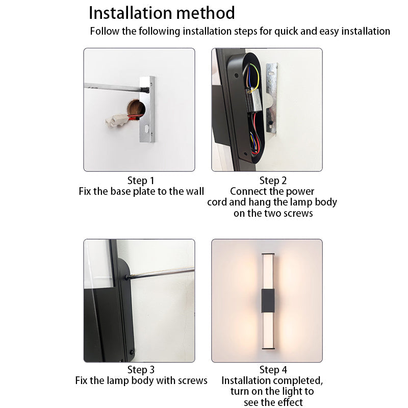 Modern Minimalist Waterproof Rectangle Long Aluminum PC Outdoor Wall Sconce Lamp For Garden | Kalsten