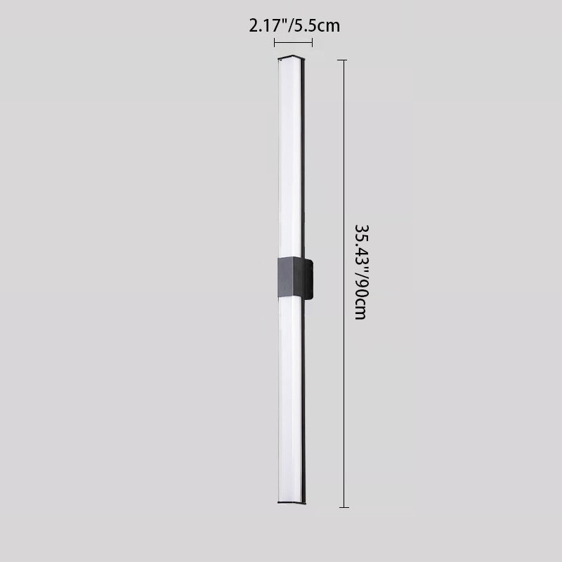 Modern Minimalist Waterproof Rectangle Long Aluminum PC Outdoor Wall Sconce Lamp For Garden | Kalsten
