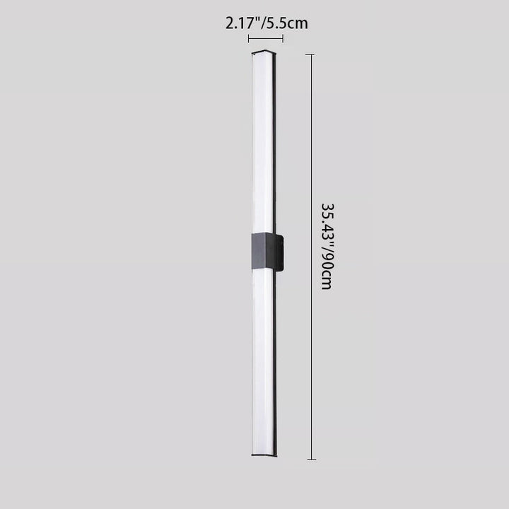 Modern Minimalist Waterproof Rectangle Long Aluminum PC Outdoor Wall Sconce Lamp For Garden | Kalsten
