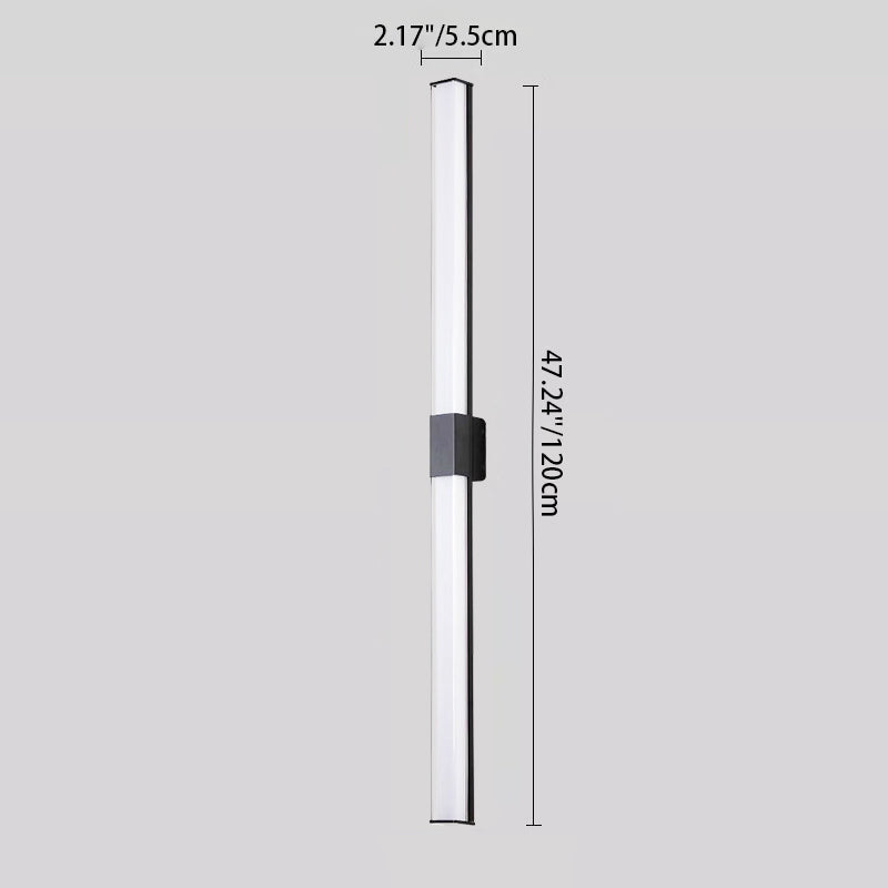 Modern Minimalist Waterproof Rectangle Long Aluminum PC Outdoor Wall Sconce Lamp For Garden | Kalsten