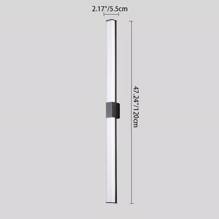 Modern Minimalist Waterproof Rectangle Long Aluminum PC Outdoor Wall Sconce Lamp For Garden | Kalsten