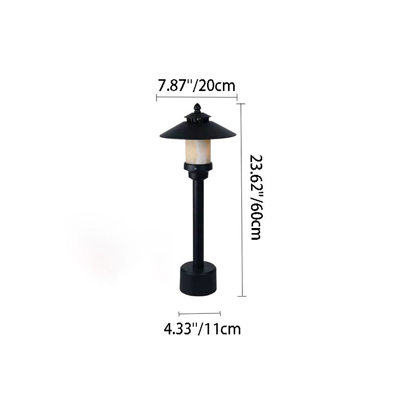 Traditional European Waterproof Half Round Cylinder Aluminum Dolomite 1-Light Outdoor Landscape Lamp For Garden | Kalsten