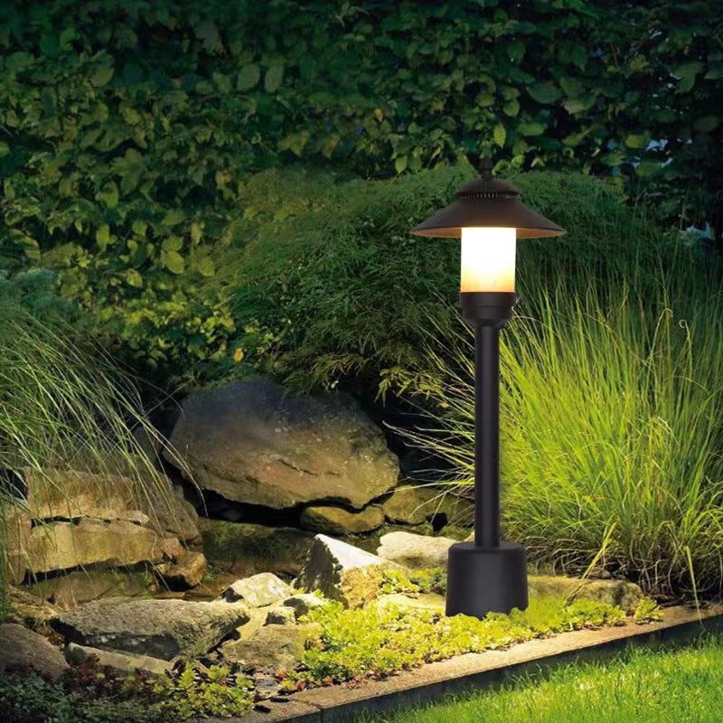 Traditional European Waterproof Half Round Cylinder Aluminum Dolomite 1-Light Outdoor Landscape Lamp For Garden | Kalsten
