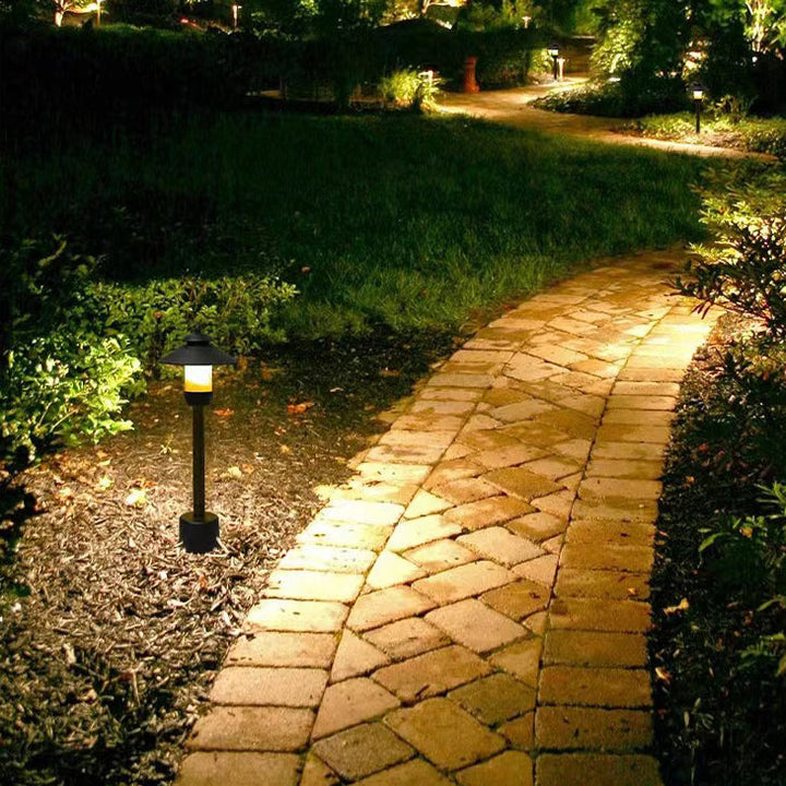 Traditional European Waterproof Half Round Cylinder Aluminum Dolomite 1-Light Outdoor Landscape Lamp For Garden | Kalsten