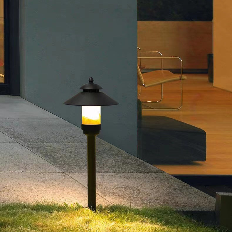 Traditional European Waterproof Half Round Cylinder Aluminum Dolomite 1-Light Outdoor Landscape Lamp For Garden | Kalsten