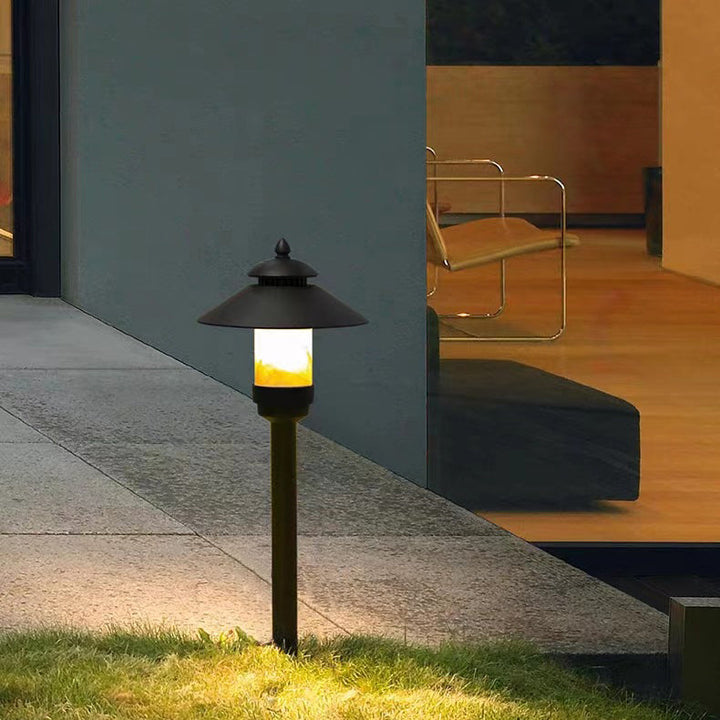 Traditional European Waterproof Half Round Cylinder Aluminum Dolomite 1-Light Outdoor Landscape Lamp For Garden | Kalsten