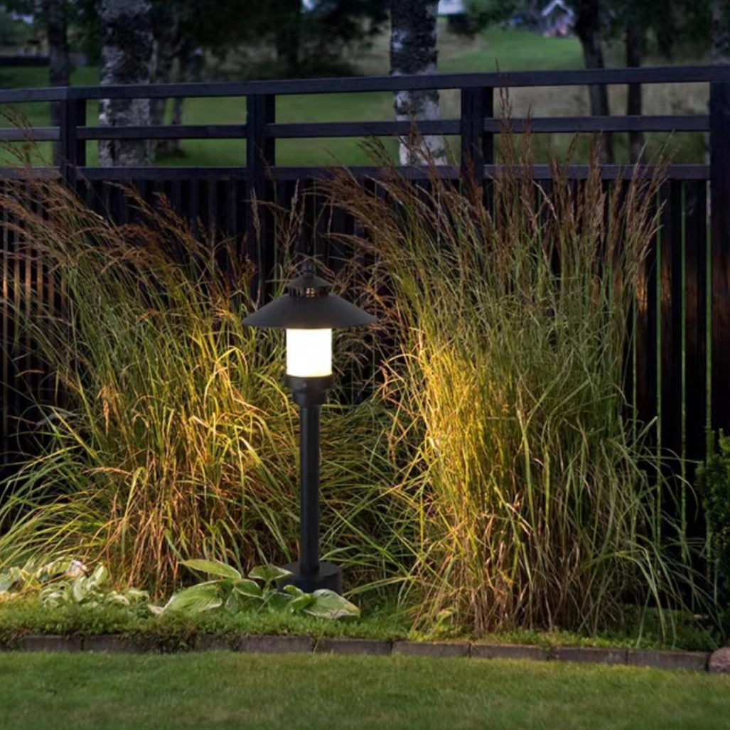 Traditional European Waterproof Half Round Cylinder Aluminum Dolomite 1-Light Outdoor Landscape Lamp For Garden | Kalsten