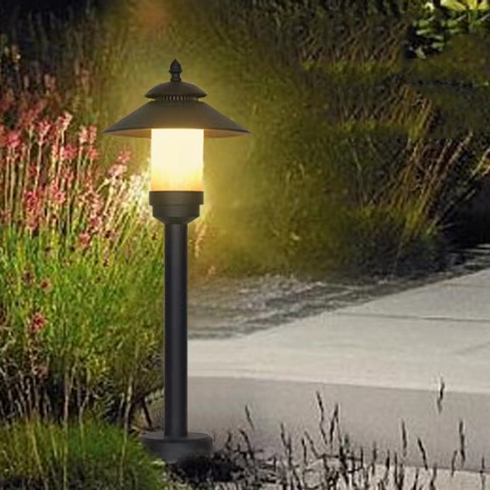 Traditional European Waterproof Half Round Cylinder Aluminum Dolomite 1-Light Outdoor Landscape Lamp For Garden | Kalsten