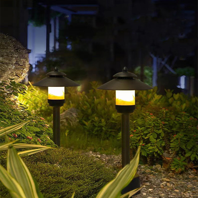 Traditional European Waterproof Half Round Cylinder Aluminum Dolomite 1-Light Outdoor Landscape Lamp For Garden | Kalsten