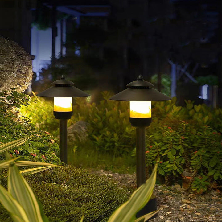 Traditional European Waterproof Half Round Cylinder Aluminum Dolomite 1-Light Outdoor Landscape Lamp For Garden | Kalsten