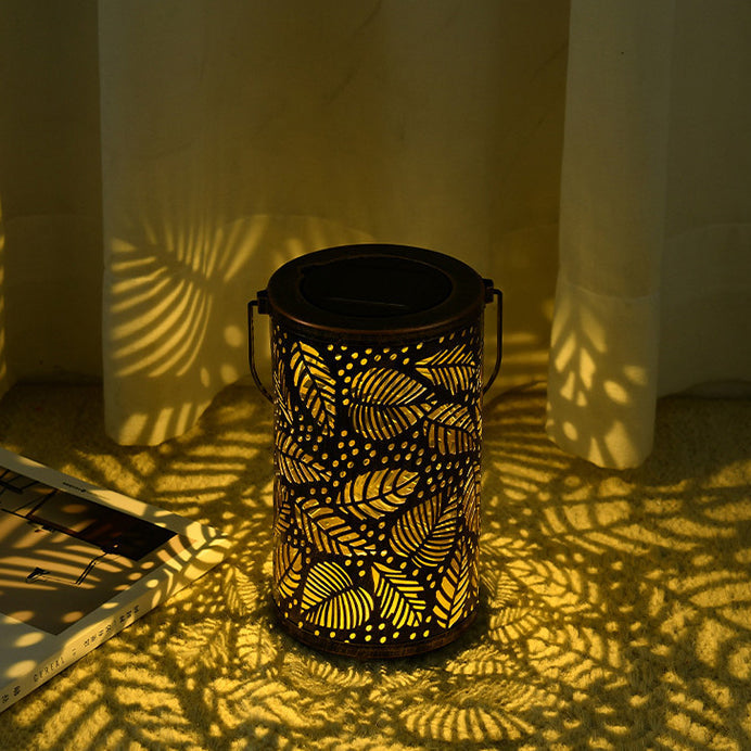 Traditional Vintage Solar Waterproof Cylinder Skeleton Tree Iron LED Outdoor Light For Garden | Kalsten