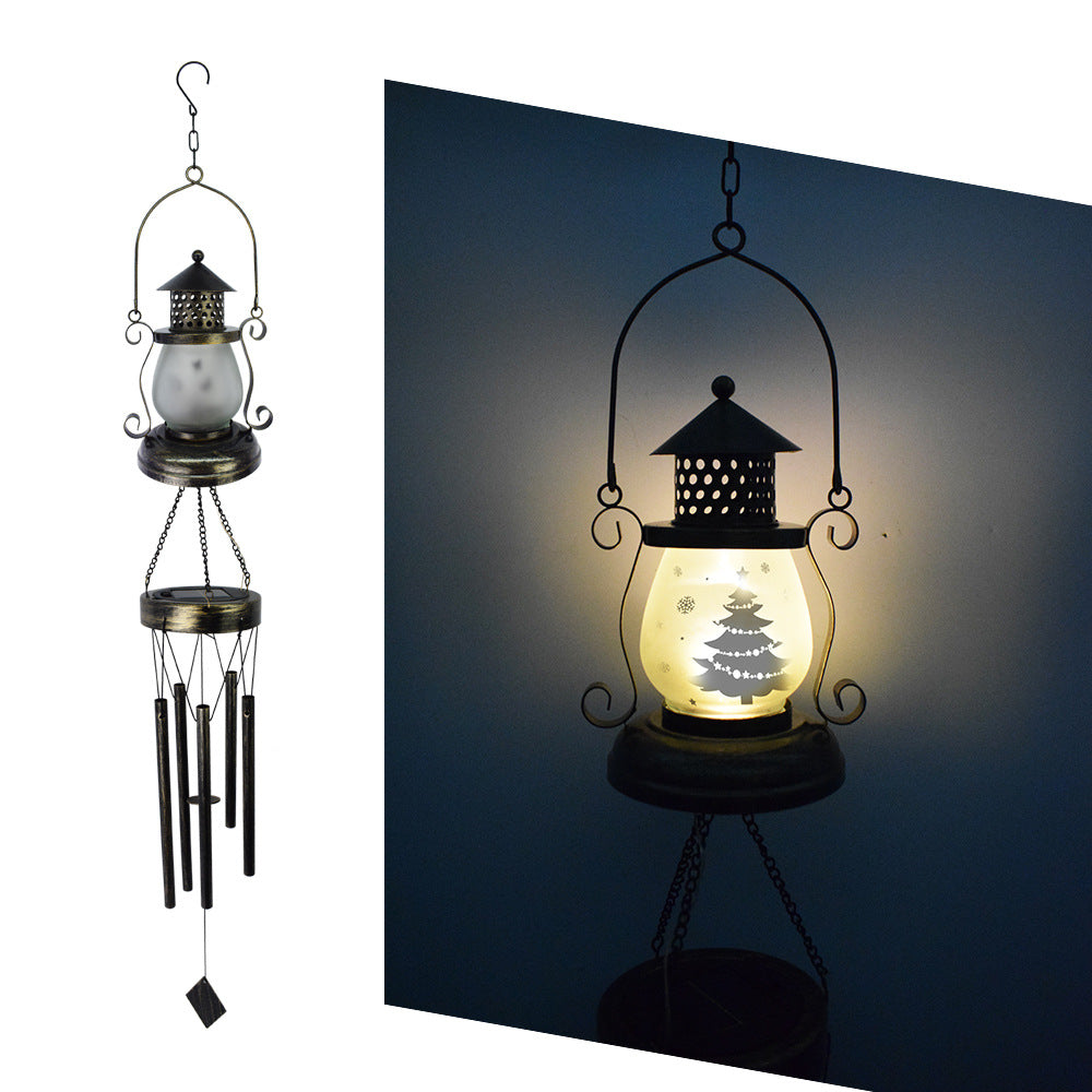 Contemporary Scandinavian Solar Waterproof Oval Disc Triangle Wind Chime Iron Glass Plastic LED Outdoor Light For Outdoor Patio | Kalsten