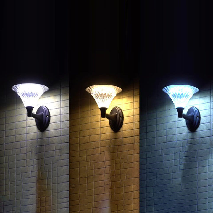 Modern Minimalist Solar Waterproof Diamond Round ABS PC LED Outdoor Light For Outdoor Patio | Kalsten