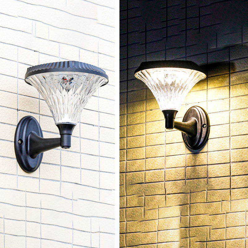 Modern Minimalist Solar Waterproof Diamond Round ABS PC LED Outdoor Light For Outdoor Patio | Kalsten