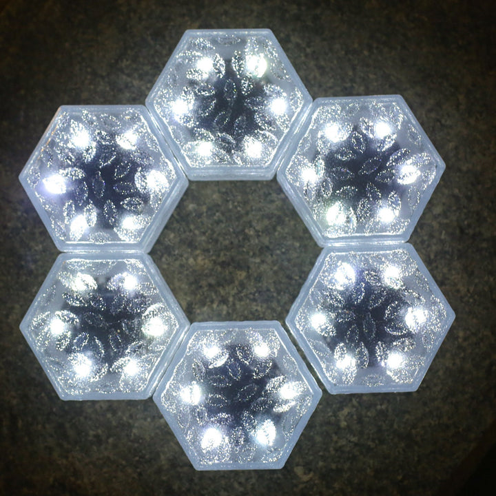 Modern Minimalist Solar Waterproof Hexagonal Ice Tile ABS PVC LED Lawn Landscape Light For Outdoor Patio | Kalsten