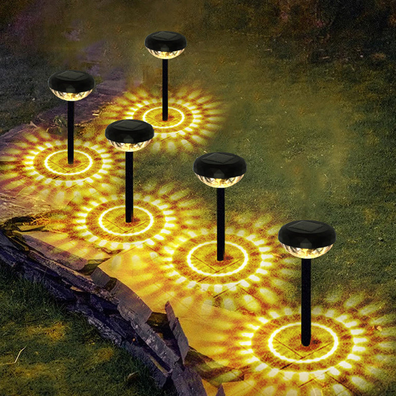 Contemporary Industrial ABS Round LED Solar Waterproof Lawn Insert Light For Outdoor Patio | Kalsten
