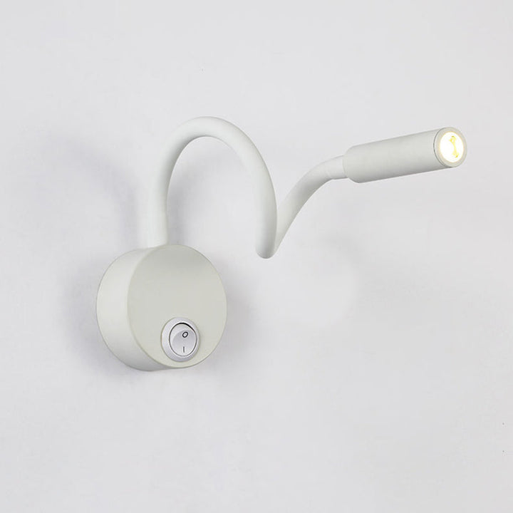 Modern Minimalist Iron Round Flexible Bend Tube LED Reading Lamp Wall Sconce Lamp for Bedroom | Kalsten