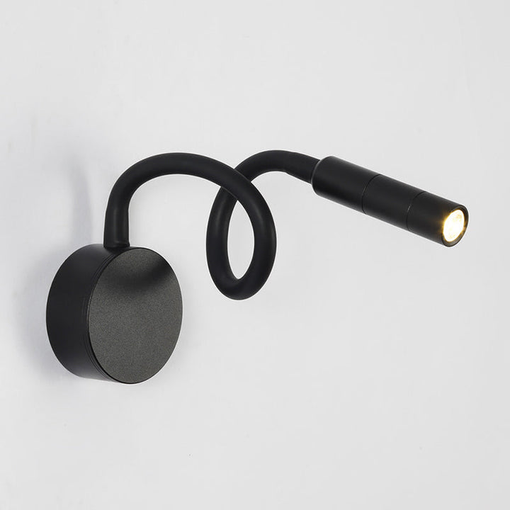 Modern Minimalist Iron Round Flexible Bend Tube LED Reading Lamp Wall Sconce Lamp for Bedroom | Kalsten