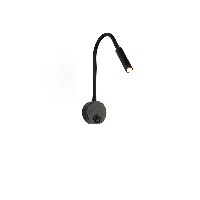 Modern Minimalist Iron Round Flexible Bend Tube LED Reading Lamp Wall Sconce Lamp for Bedroom | Kalsten