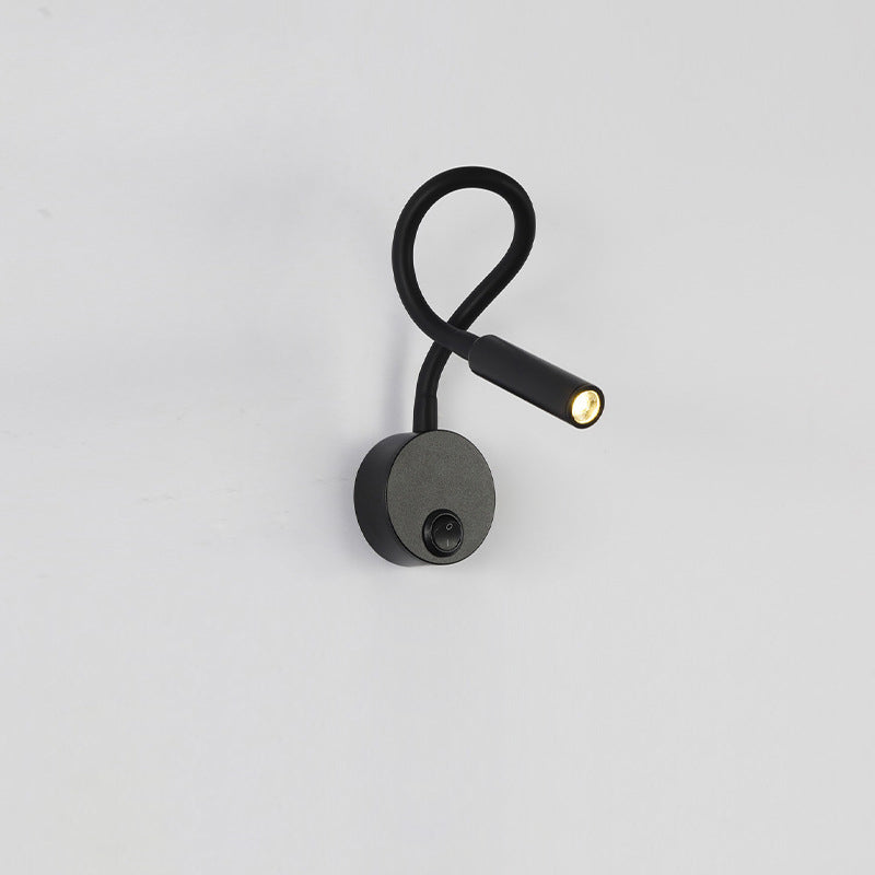 Modern Minimalist Iron Round Flexible Bend Tube LED Reading Lamp Wall Sconce Lamp for Bedroom | Kalsten