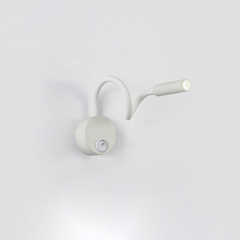 Modern Minimalist Iron Round Flexible Bend Tube LED Reading Lamp Wall Sconce Lamp for Bedroom | Kalsten