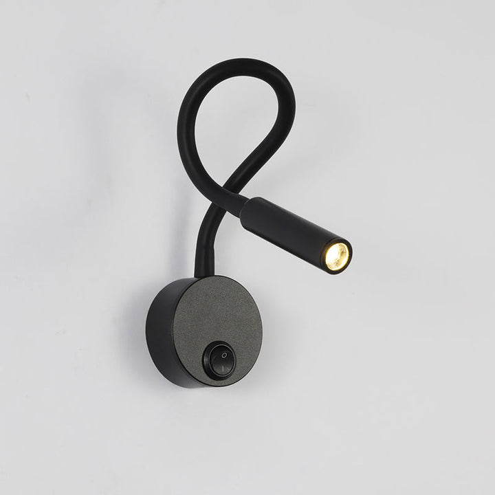 Modern Minimalist Iron Round Flexible Bend Tube LED Reading Lamp Wall Sconce Lamp for Bedroom | Kalsten