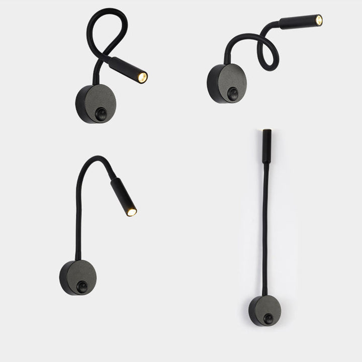 Modern Minimalist Iron Round Flexible Bend Tube LED Reading Lamp Wall Sconce Lamp for Bedroom | Kalsten