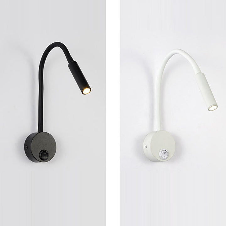 Modern Minimalist Iron Round Flexible Bend Tube LED Reading Lamp Wall Sconce Lamp for Bedroom | Kalsten