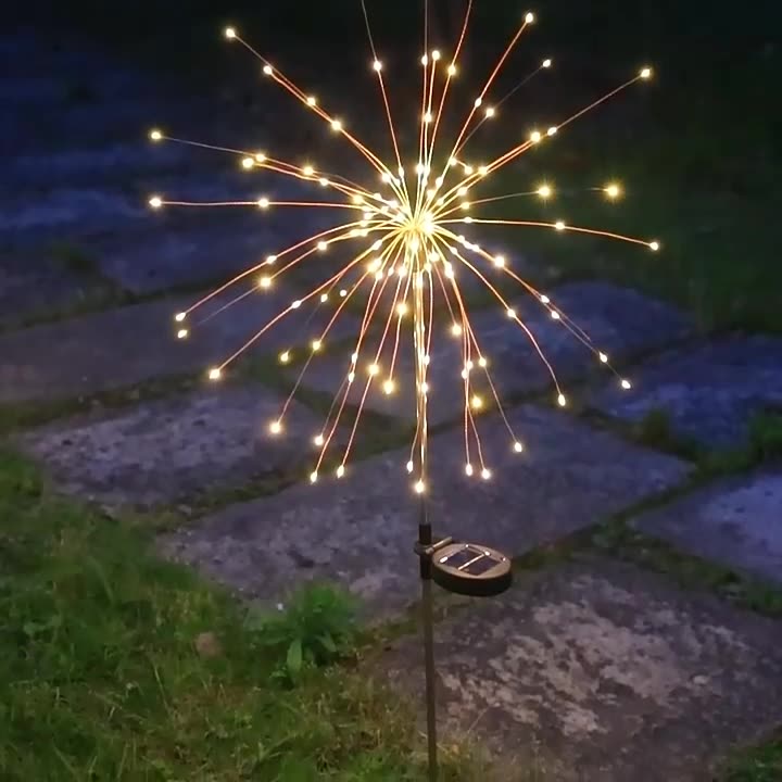 Contemporary Industrial Solar Firework Stainless Steel LED Waterproof Lawn Insert Light For Outdoor Patio | Kalsten