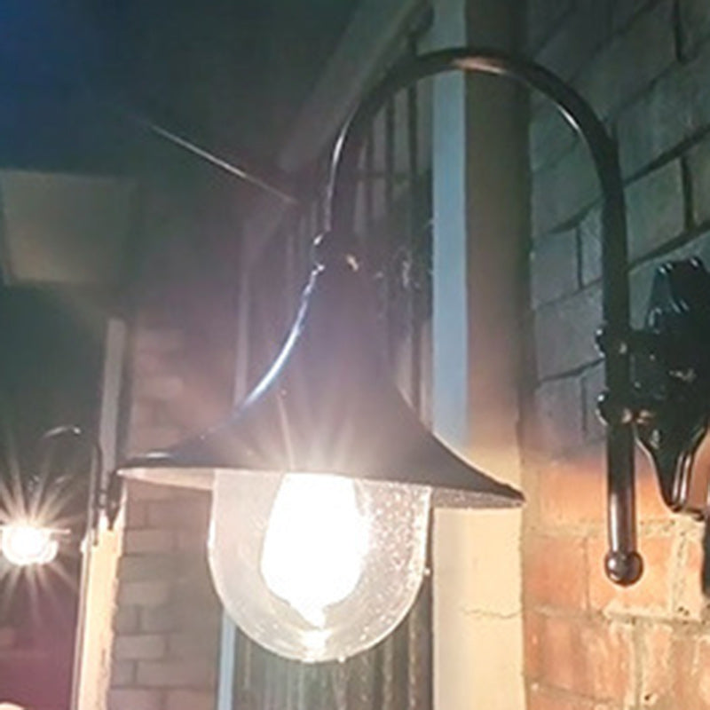 Contemporary Simplicity Aluminum Trumpet Shade Glass 1-Light Outdoor Wall Sconce Lamp For Garden | Kalsten
