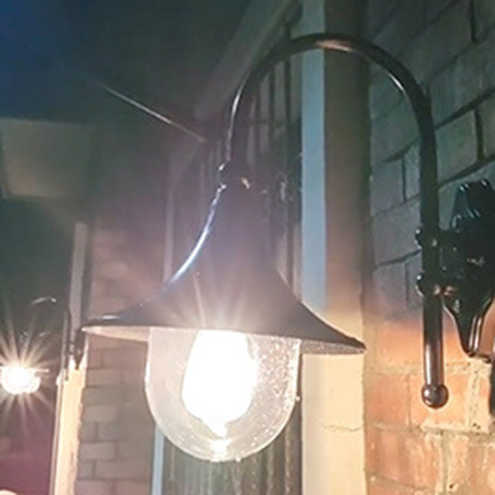 Contemporary Simplicity Aluminum Trumpet Shade Glass 1-Light Outdoor Wall Sconce Lamp For Garden | Kalsten