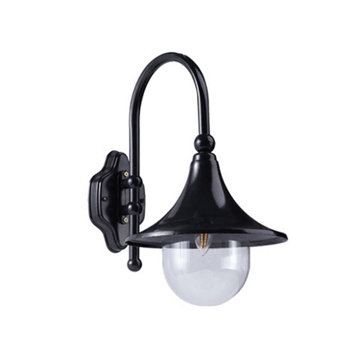 Contemporary Simplicity Aluminum Trumpet Shade Glass 1-Light Outdoor Wall Sconce Lamp For Garden | Kalsten
