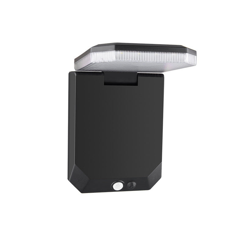 Contemporary Industrial Square ABS Solar Waterproof LED Outdoor Wall Sconce Lamp For Garden | Kalsten