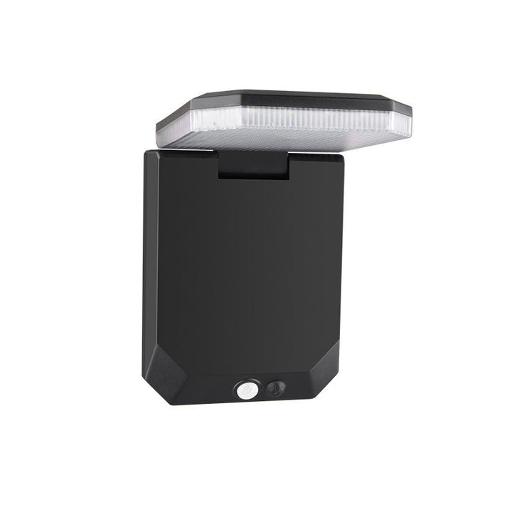 Contemporary Industrial Square ABS Solar Waterproof LED Outdoor Wall Sconce Lamp For Garden | Kalsten