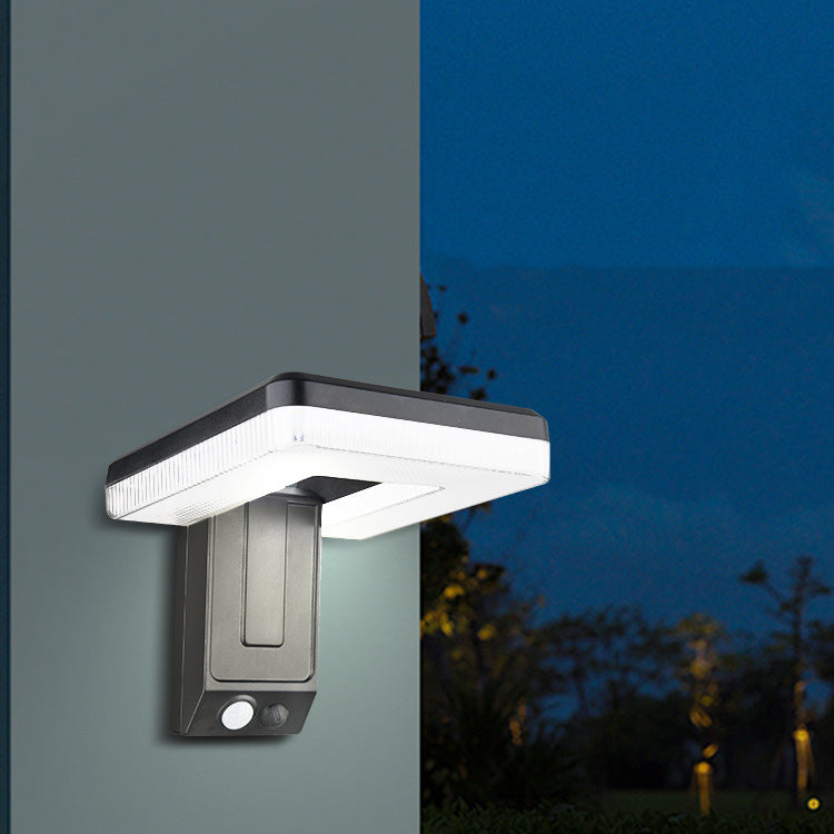 Contemporary Industrial Square ABS Solar Waterproof LED Outdoor Wall Sconce Lamp For Garden | Kalsten