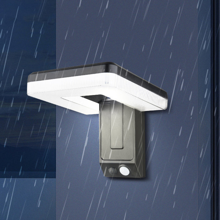 Contemporary Industrial Square ABS Solar Waterproof LED Outdoor Wall Sconce Lamp For Garden | Kalsten