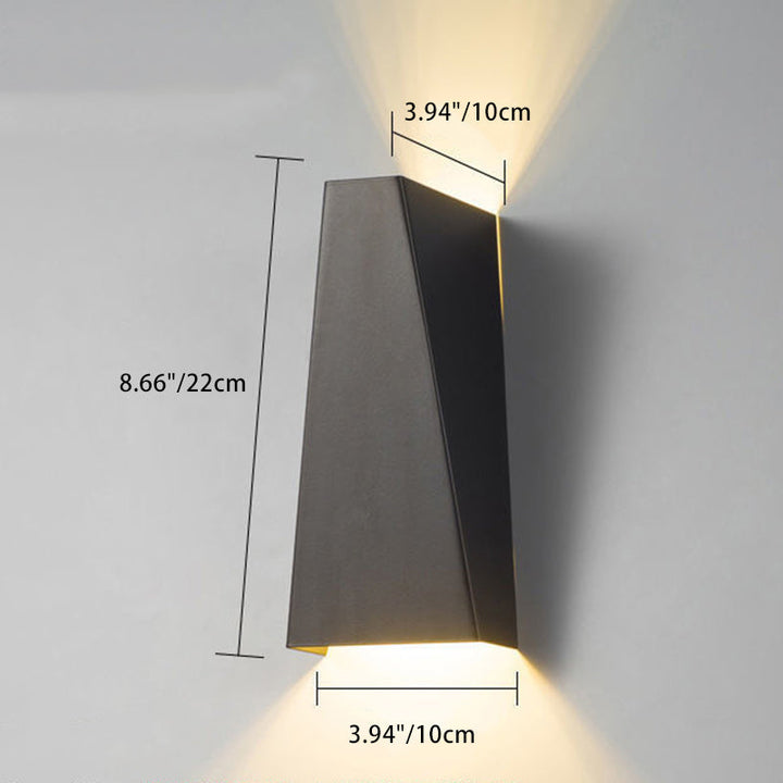 Modern Minimalist Aluminum Up And Down Illuminated LED Wall Sconce Lamp For Outdoor Patio | Kalsten