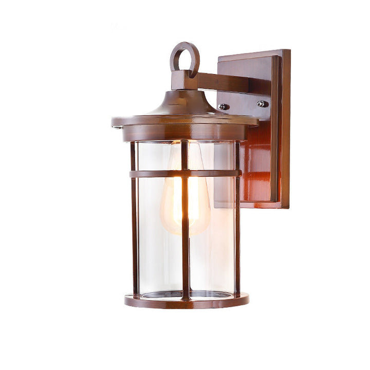 Contemporary Industrial Cylinder Aluminum Glass Shade 1-Light Waterproof Wall Sconce Lamp For Outdoor Patio | Kalsten