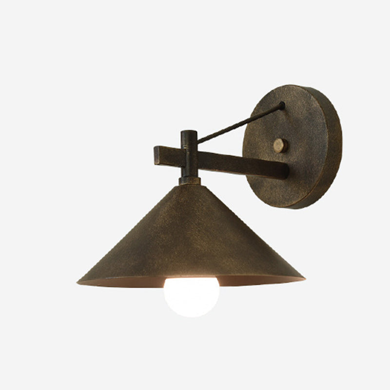 Contemporary Nordic Iron Geometric Cone 1-Light Outdoor Waterproof Wall Sconce Lamp For Garden | Kalsten