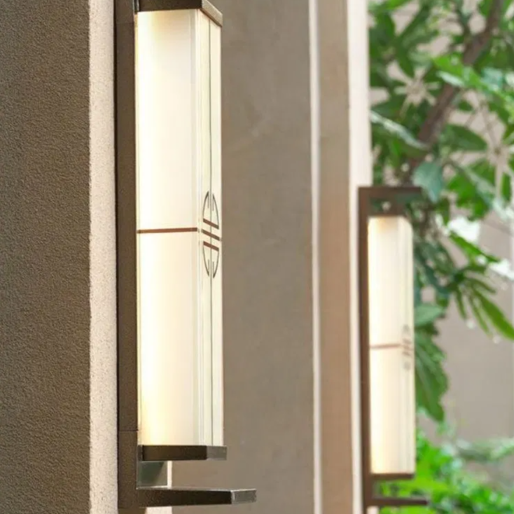 Contemporary Industrial Rectangular Aluminum Stainless Steel LED Outdoor Solar Wall Sconce Lamp For Outdoor Patio | Kalsten