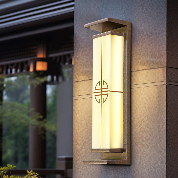Contemporary Industrial Rectangular Aluminum Stainless Steel LED Outdoor Solar Wall Sconce Lamp For Outdoor Patio | Kalsten