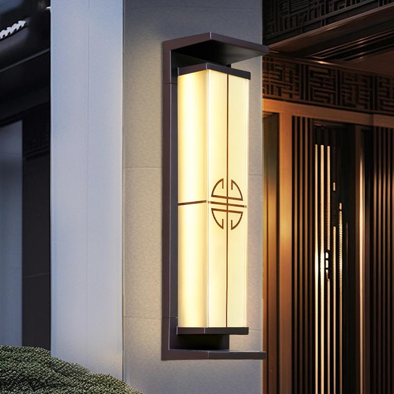 Contemporary Industrial Rectangular Aluminum Stainless Steel LED Outdoor Solar Wall Sconce Lamp For Outdoor Patio | Kalsten