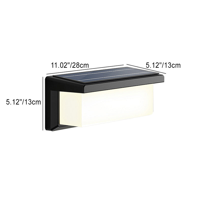 Contemporary Simplicity Rectangular Waterproof Solar Human Body Induction LED Outdoor Wall Sconce Lamp For Garden | Kalsten