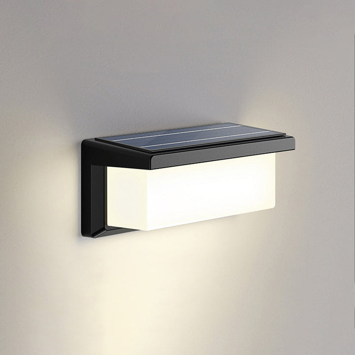 Contemporary Simplicity Rectangular Waterproof Solar Human Body Induction LED Outdoor Wall Sconce Lamp For Garden | Kalsten