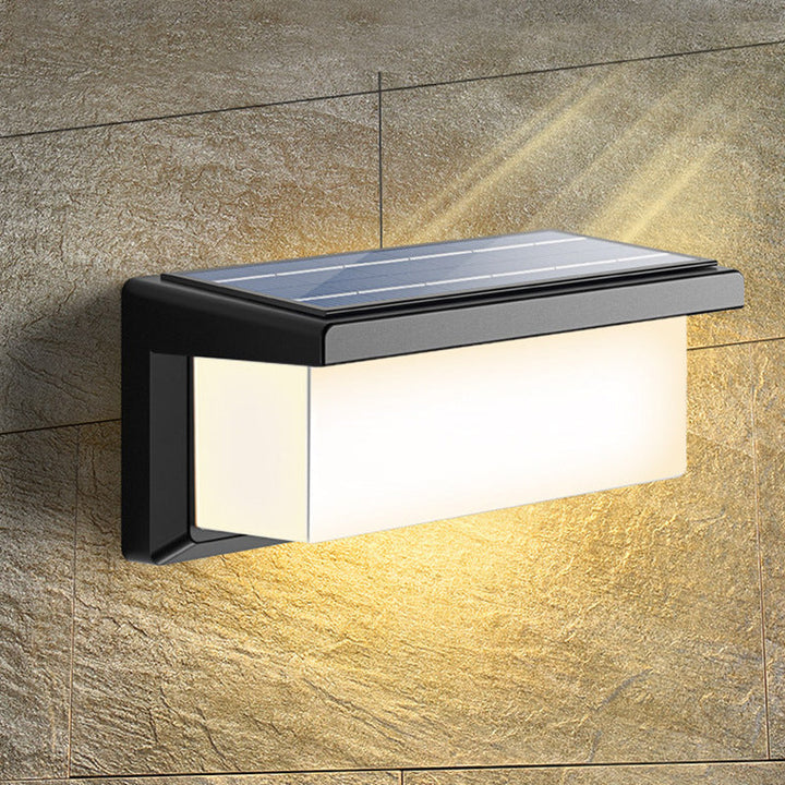 Contemporary Simplicity Rectangular Waterproof Solar Human Body Induction LED Outdoor Wall Sconce Lamp For Garden | Kalsten